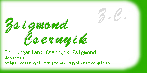 zsigmond csernyik business card